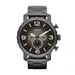 Fossil Men's Nate Quartz Stainless Steel Chronograph Watch, Color: Gunmetal (Model: JR1437)