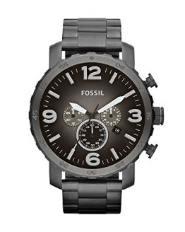 Fossil Men's Nate Quartz Stainless Steel Chronograph Watch, Color: Gunmetal (Model: JR1437)