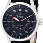 Citizen Eco-Drive Men's AW1361-01E Sport Stainless Steel Watch with Leather Band