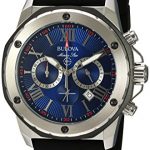 Bulova Men's (98B258) Marine Star Chronograph Stainless Steel and Silicone Casual Watch, Quartz Movement, Black