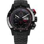 Edox Men's 01118 37NR NRO Chronorally 1 Analog Display Swiss Automatic Black Watch