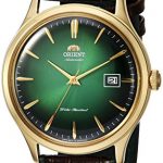 Orient Men's Bambino Version 4 Stainless Steel Japanese-Automatic Watch with Leather Calfskin Strap, Black, 22 (Model: FAC08002F0)