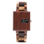 BOBO BIRD Quartz Wooden Watch Men Japan Movement Chronograph Wrist Watch with Wooden Watch Box,Brown