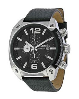 Diesel Men's DZ4341 Overflow Stainless Steel Black Leather Watch