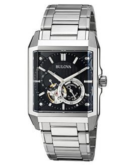 Bulova Men's Automatic-self-Wind Watch with Stainless-Steel Strap, Silver, 24 (Model: 96A194)