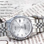 BUREI Mens Luxury Automatic Watch Two Tones Stainless Steel Dress Wrist Watch
