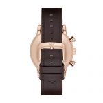 Emporio Armani Men's Stainless Steel Analog-Quartz Watch with Leather Strap, Brown