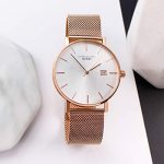 Burei Men's Automatic Watch Minimalist Fashion Luxury Sapphire Lens Simulated Date (Rose Gold)