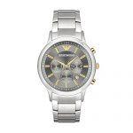 Emporio Armani Men's Japanese-Quartz Watch with Stainless-Steel Strap, Silver, 22 (Model: AR11047)