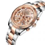 BUREI Men's Chronograph Watch Big Date Window Elegant Model Classic Design