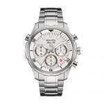 Bulova Men's Quartz Watch with Stainless-Steel Strap, Silver, 22 (Model: 96B255)