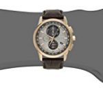 Citizen Eco-Drive World Chronograph A-T Men's Watch – Atomic Timekeeping with Rose Gold and Brown Leather Strap