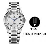 BUREI Classic Men's Wrist Watch Text Customization DIY Japanese Quartz Movement Scratch-Resistant Lens Stainless Steel Band Especial Gift for Loved Ones