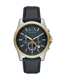 Armani Exchange Men's Blue Leather Watch AX2515