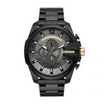 Diesel Men's Mega Chief Quartz Watch with Stainless-Steel Strap, Black, 12 (Model: DZ4479)