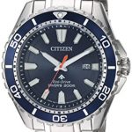 Citizen Men's Eco-Drive Japanese-Quartz Diving Watch with Stainless-Steel Strap, Silver, 22 (Model: BN0191-55L)