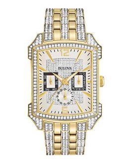 Bulova Men's 98C109 Swarovski Crystal Pave Bracelet Watch