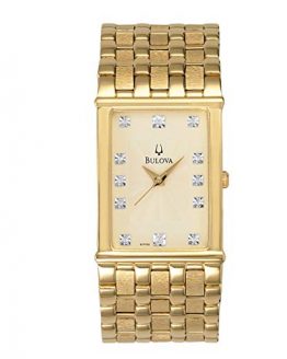 Bulova Men's 97F52 Diamond Accented Gold-Tone Steel Watch