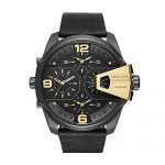 Diesel Men's DZ7377 Uber Chief Gunmetal Black Leather Watch