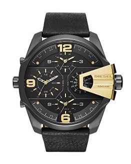 Diesel Men's DZ7377 Uber Chief Gunmetal Black Leather Watch