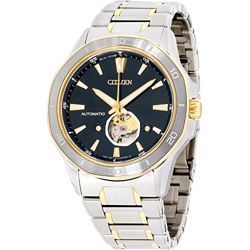Citizen Men's Signature Mechanical-Hand-Wind Watch with Stainless-Steel Strap, Two Tone, 25 (Model: NB4014-56E)