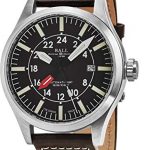 Ball Men's GM1086C-LJ-BR 'Engineer Master II Aviator' Brown Dial Brown Leather Strap GMT Swiss Automatic Watch