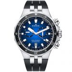 Edox Men's Delfin The Original 43mm Black Rubber Band Steel Case Swiss Quartz Analog Watch 10109 3CA BUIN