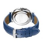 BREDA Men's 'Belmont' Round Blue Leather Strap Wrist Watch