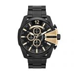 Diesel Men's Mega Chief Quartz Stainless Steel Chronograph Watch, Color: Black (Model: DZ4338)