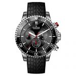 Edox Men's Edox Chronorally S 44mm Black Rubber Band Titanium Case Quartz Analog Watch 10227 TINCA NIN