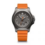 Victorinox Swiss Army Men's I.N.O.X. Titanium Swiss-Quartz Watch with Rubber Strap, Orange, 21 (Model: 241758)