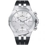 Edox Men's Delfin The Original 43mm Black Rubber Band Steel Case Swiss Quartz Analog Watch 10110 3CA AIN