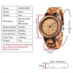 BOBO BIRD Men Watch Wooden Quartz Round with Wooden Box