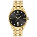 Bulova Men's Quartz Stainless Steel Dress Watch, Color:Gold-Toned (Model: 97D108)