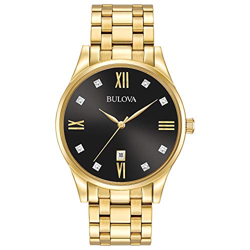 Bulova Men's Quartz Stainless Steel Dress Watch, Color:Gold-Toned (Model: 97D108)