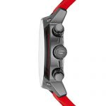 Diesel Men's Overflow Stainless Steel Quartz Watch with Silicone Strap, red