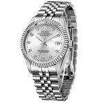 BUREI Personalized Men Luxury Automatic Watch Text Customization DIY Wrist Watch Synthetic Sapphire Lens and Stainless Steel Band Especial Gift for Loved Ones