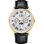 Edox Men's Les Bemonts Stainless Steel Swiss-Quartz Watch with Leather Strap, Black, 22 (Model: 40002 37J AR)