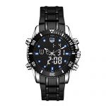 Men's Watch Casual Waterproof Watch Luxury All Steel Business Watch Big Face Analog Digital Dual Time EL Backlight Multifunction Outdoor Watch Military Watch