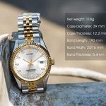 BUREI Two Tones Stainless Steel Dress Wrist Watch