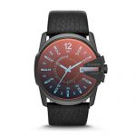 Diesel Men's Master Chief Quartz Stainless Steel and Leather Casual Watch, Color: Black (Model: DZ1657)
