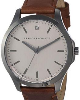 Armani Exchange Men's AX2195 Gunmetal Brown Leather Watch