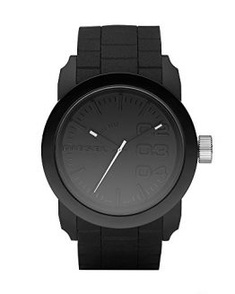 Diesel Men's Double Down Quartz Stainless Steel and Silicone Casual Watch, Color: Black (Model: DZ1437)