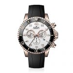 Edox Men's Chronorally -S Stainless Steel Quartz Sport Watch with Rubber Strap, Black, 20 (Model: 10227 37RCA ABR)