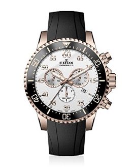 Edox Men's Chronorally -S Stainless Steel Quartz Sport Watch with Rubber Strap, Black, 20 (Model: 10227 37RCA ABR)