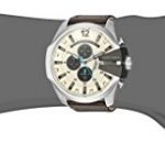 Diesel Men's Mega Chief Stainless-Steel and Olive Leather Chronograph Watch