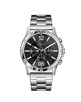 Caravelle Men's Quartz Watch with Stainless-Steel Strap, Silver, 24 (Model: 43A144)
