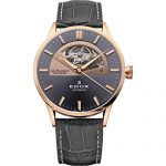 Edox Men's 85014 37R GIR Les Vauberts Analog Display Swiss Automatic Brown Watch