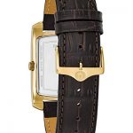 Bulova Men's Stainless Steel Analog-Quartz Watch with Leather-Crocodile Strap, Brown