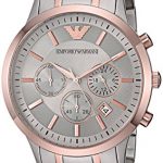 Emporio Armani Men's Dress Watch Quartz Stainless-Steel Strap, Silver, 13 (Model: AR11077)